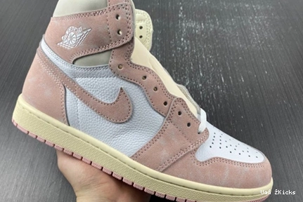 (Women's) FD2596-600 Breathable  Jordan 1 Atmosphere Retro 139 High OG Pink 0926